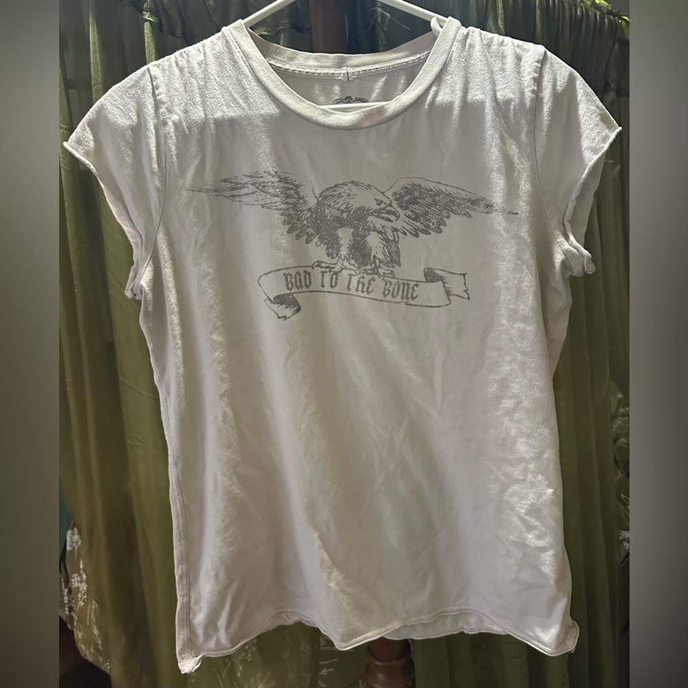 Fossil White Graphic Tee